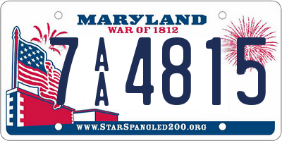 MD license plate 7AA4815