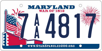 MD license plate 7AA4817