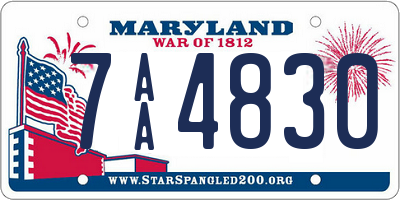 MD license plate 7AA4830