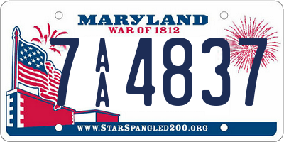 MD license plate 7AA4837