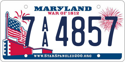 MD license plate 7AA4857