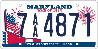 MD license plate 7AA4871