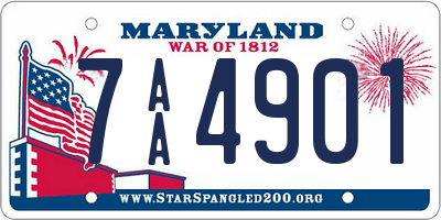 MD license plate 7AA4901