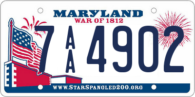 MD license plate 7AA4902