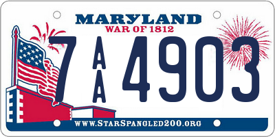 MD license plate 7AA4903