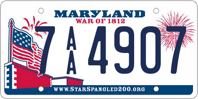 MD license plate 7AA4907