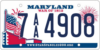 MD license plate 7AA4908