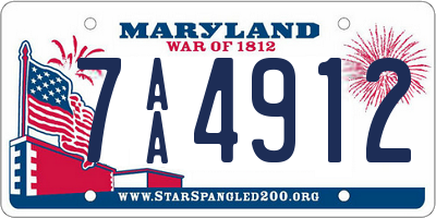 MD license plate 7AA4912