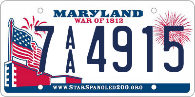 MD license plate 7AA4915