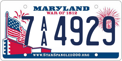 MD license plate 7AA4929