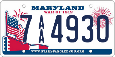 MD license plate 7AA4930