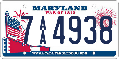 MD license plate 7AA4938