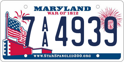 MD license plate 7AA4939
