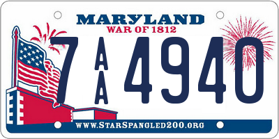 MD license plate 7AA4940