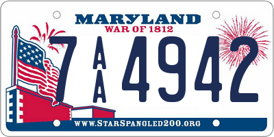 MD license plate 7AA4942