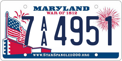 MD license plate 7AA4951