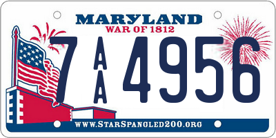 MD license plate 7AA4956