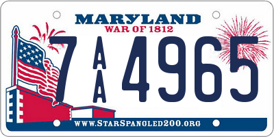 MD license plate 7AA4965