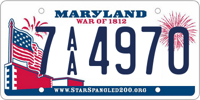 MD license plate 7AA4970