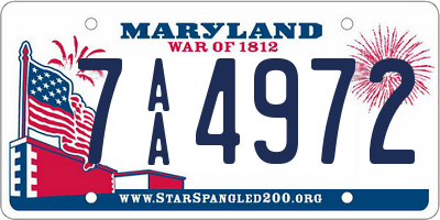 MD license plate 7AA4972