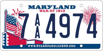 MD license plate 7AA4974