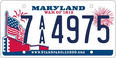 MD license plate 7AA4975