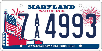 MD license plate 7AA4993