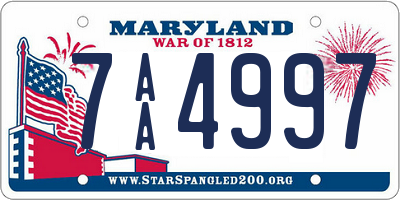 MD license plate 7AA4997