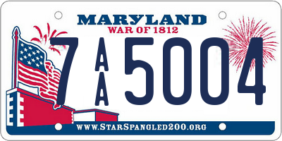 MD license plate 7AA5004