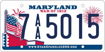 MD license plate 7AA5015