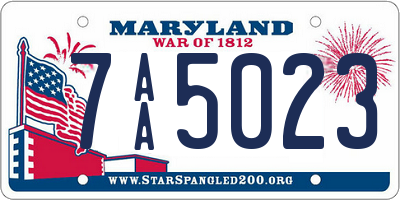 MD license plate 7AA5023