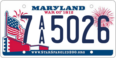 MD license plate 7AA5026