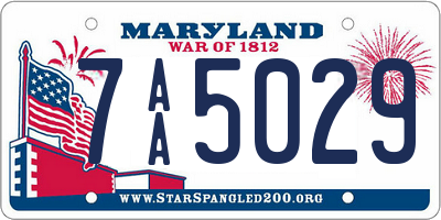 MD license plate 7AA5029