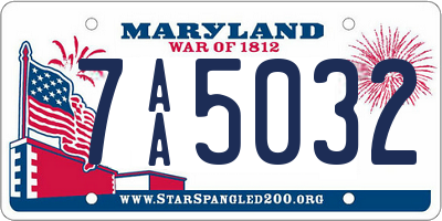 MD license plate 7AA5032