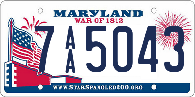 MD license plate 7AA5043