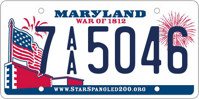 MD license plate 7AA5046