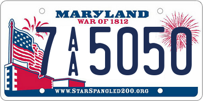 MD license plate 7AA5050