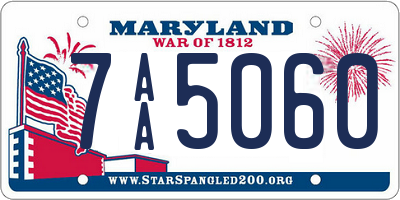 MD license plate 7AA5060