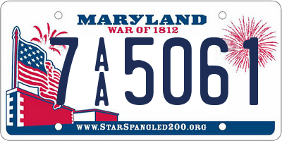 MD license plate 7AA5061