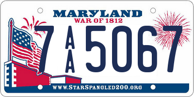 MD license plate 7AA5067