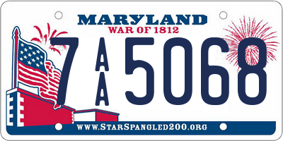 MD license plate 7AA5068