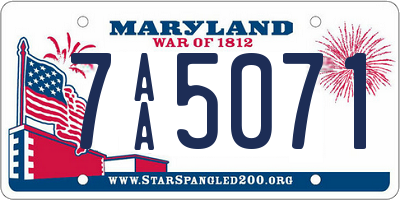 MD license plate 7AA5071