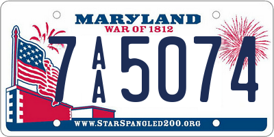 MD license plate 7AA5074