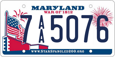 MD license plate 7AA5076