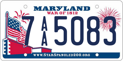 MD license plate 7AA5083