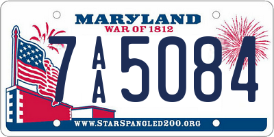 MD license plate 7AA5084
