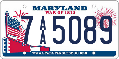 MD license plate 7AA5089