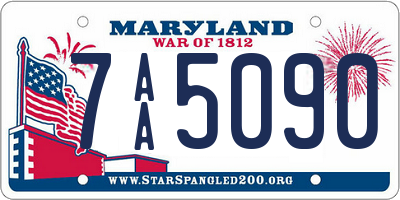 MD license plate 7AA5090