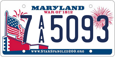 MD license plate 7AA5093