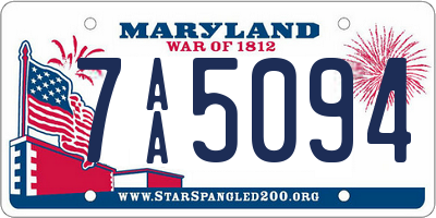MD license plate 7AA5094
